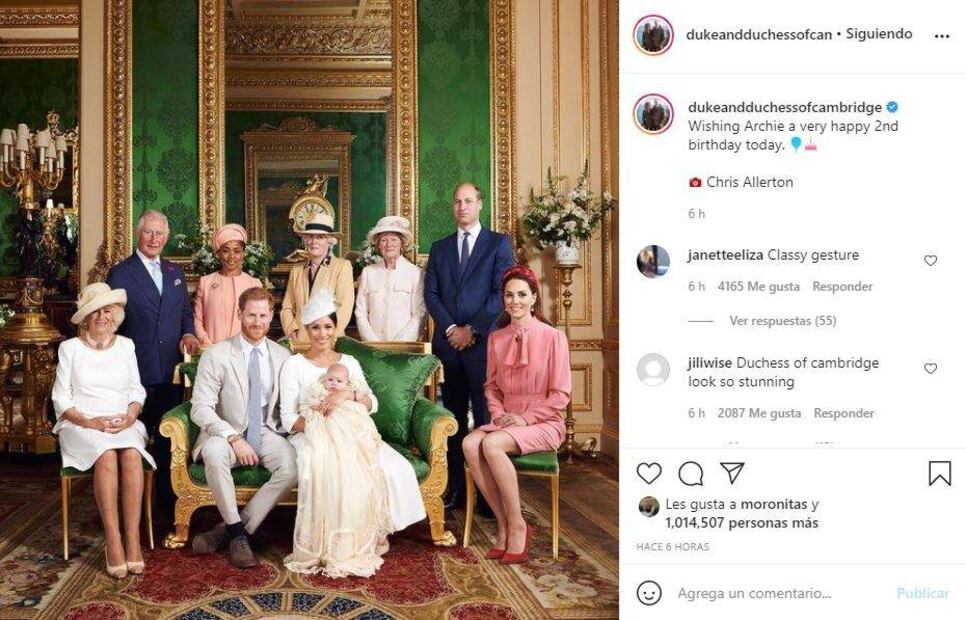 Los duques de Cambridge y la familia real felicitan a Archie con fotos antiguas