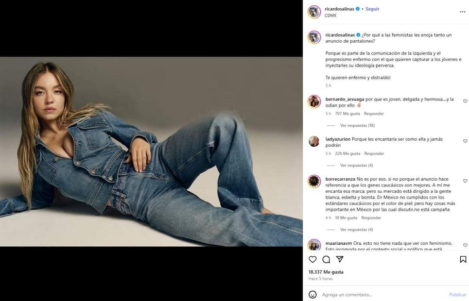 Ricardo Salinas Pliego reacciona a campaña de pantalones de Sydney Sweeney / Foto: Especial