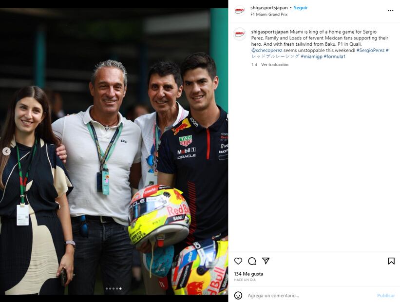 Carola Martínez y Carlos Slim Domit, el gran apoyo de Sergio 'Checo' Pérez en el GP de Miami