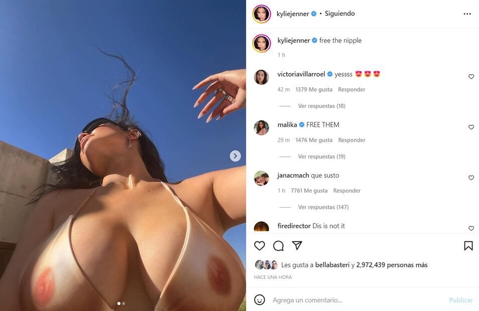 Kylie Jenner se une al movimiento Free Nipple y reta a Instagram 