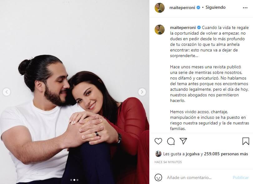 Aseguran que Maite Perroni está embarazada a un mes de destapar su romance con Andrés Tovar