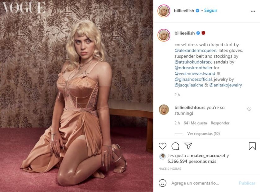 Billie Eilish y su sorpresivo cambio: posa en sexy corsé para Vogue