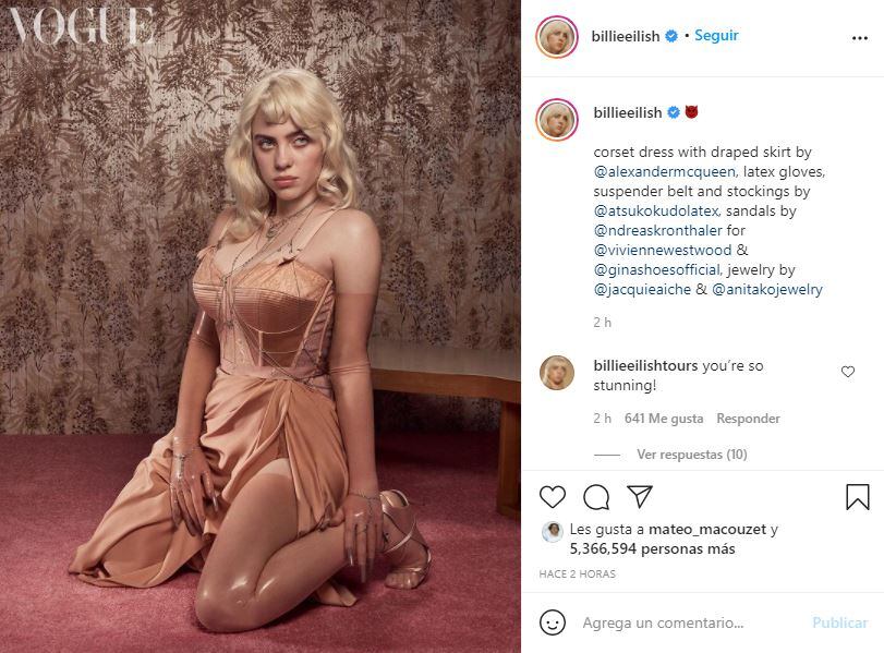 Billie Eilish y su sorpresivo cambio: posa en sexy corsé para Vogue