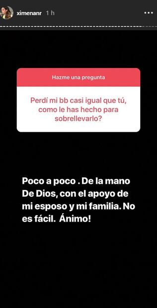 Ximena Navarrete expresa lo difícil que ha sido superar la pérdida de su bebé