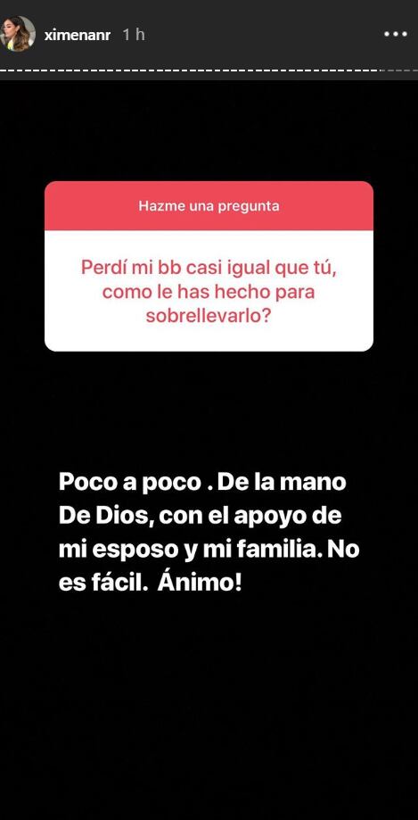 Ximena Navarrete expresa lo difícil que ha sido superar la pérdida de su bebé