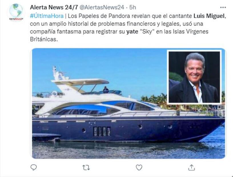 Luis Miguel  también está involucrado en “Papeles de Pandora”