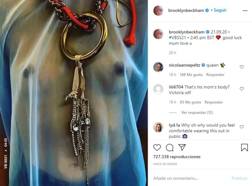 Brooklyn Beckham publica foto que subió Victoria y que recibió críticas 