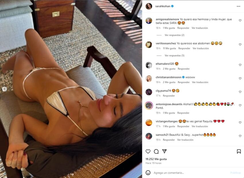 El posado de Sarah Kohan / Instagram