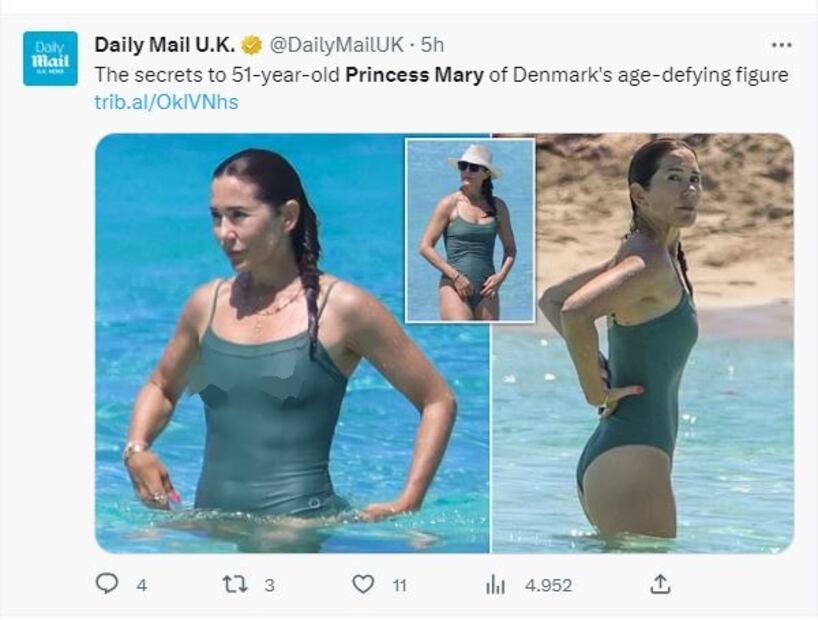 La princesa Mary de Dinamarca es captada en sus vacaciones familiares en Ibiza / Twitter