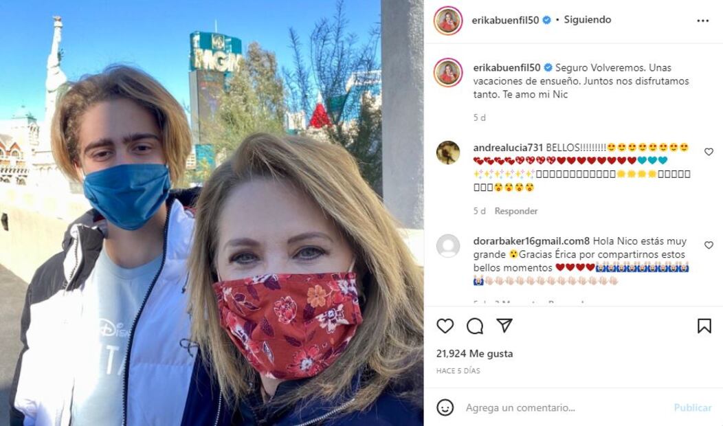 Érika Buenfil y su hijo Nicolás dan positivo a Covid-19