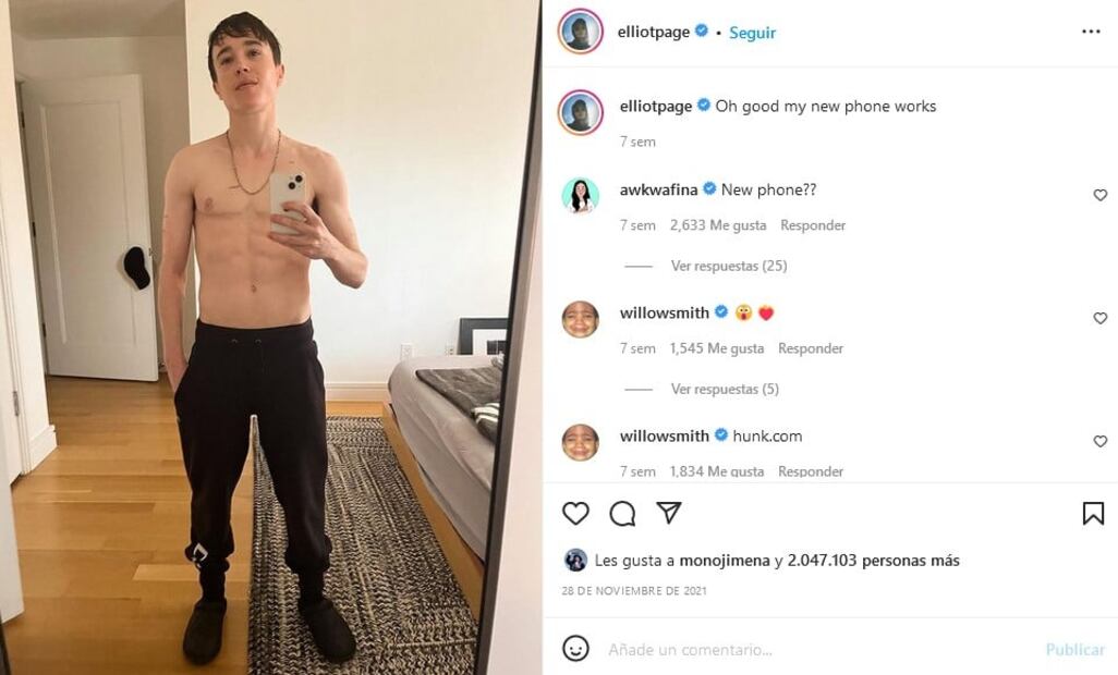 Elliot Page es el productor de un documental sobre la transición de género