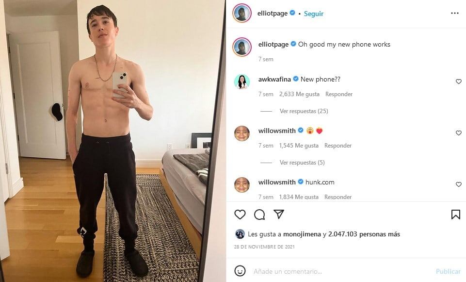 Elliot Page es el productor de un documental sobre la transición de género