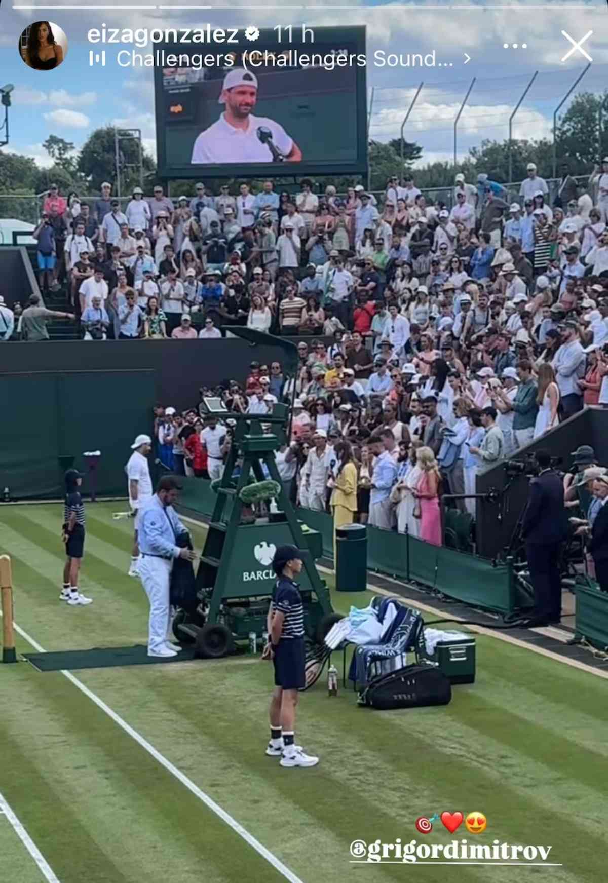Eiza González presumio a Grigor Dimitrov en Instagram / Foto: Instagram @eizagonzalez