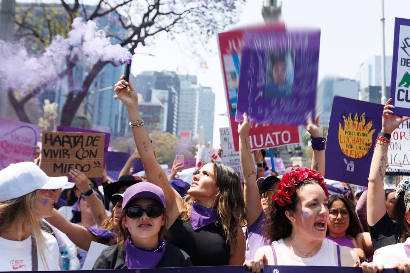 Alessandra Rojo de la Vega en la marcha del 8M 2026 / Foto: Franyeli García