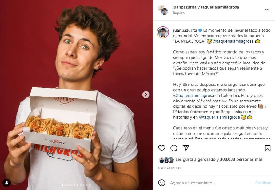 Critican a Juanpa Zurita por vender tacos a 45 pesos