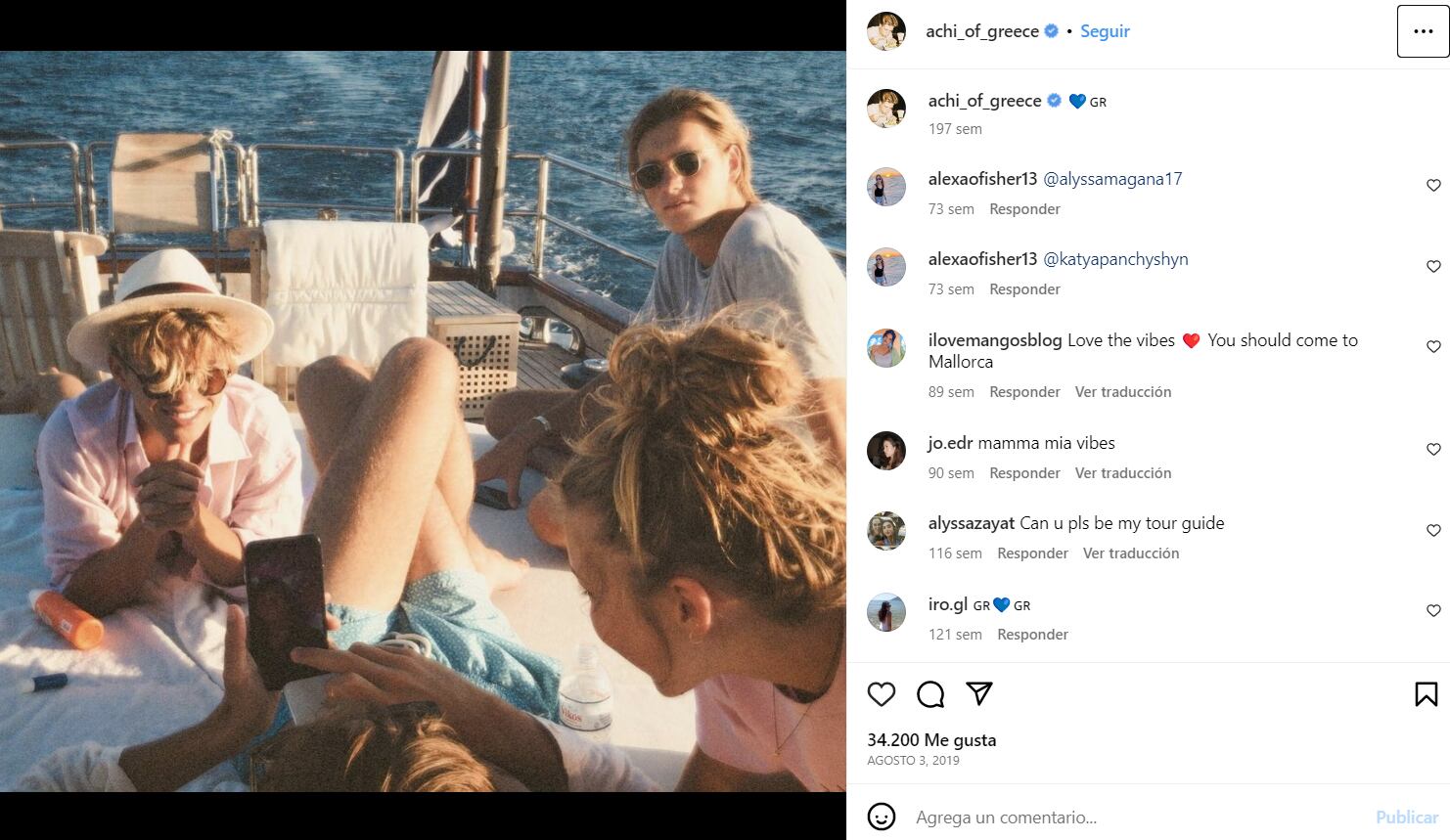 (El príncipe Achielas disfruta de paseos en lujosos yates junto a sus amigos / Instagram)