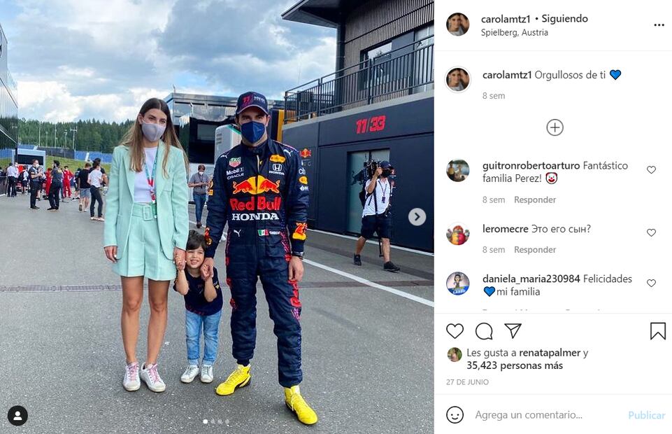 "Checo" Pérez celebra la extensión de su contrato con la escudería Red Bull