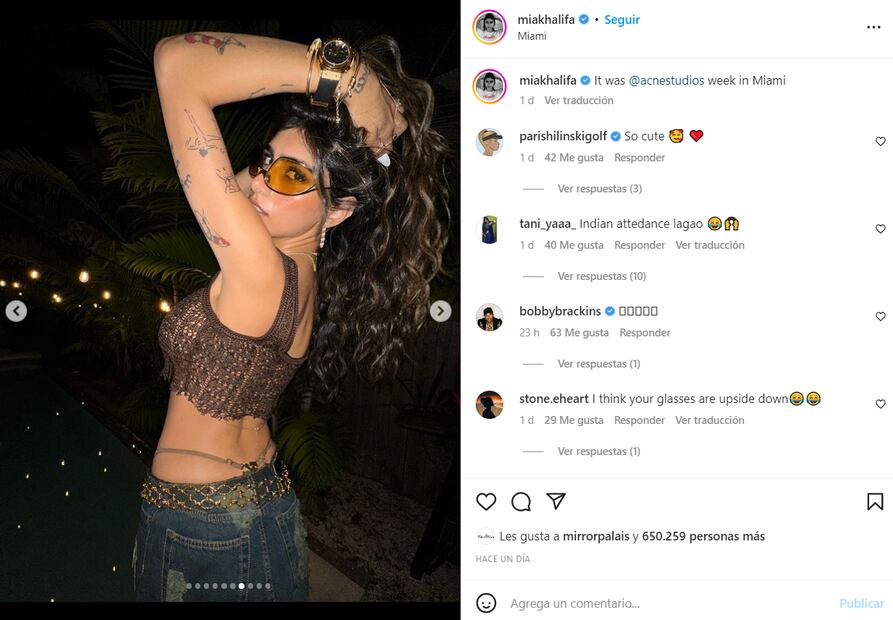 Mia Khalifa, fabulosa en top de red se suma a la tendencia de Dua Lipa