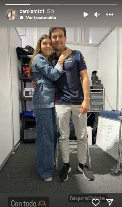 Sergio 'Checo' Pérez y su esposa Carola Martinez en el México GP 2023 / Instagram