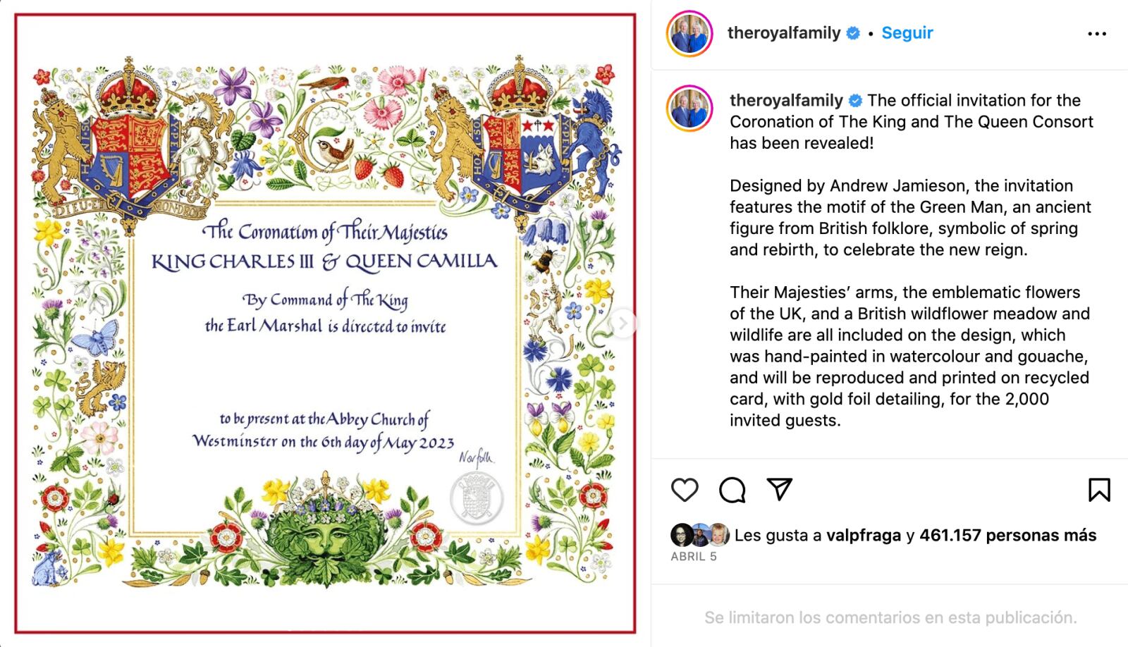 Los invitados a la coronación del rey Carlos III y la reina Camilla de Inglaterra