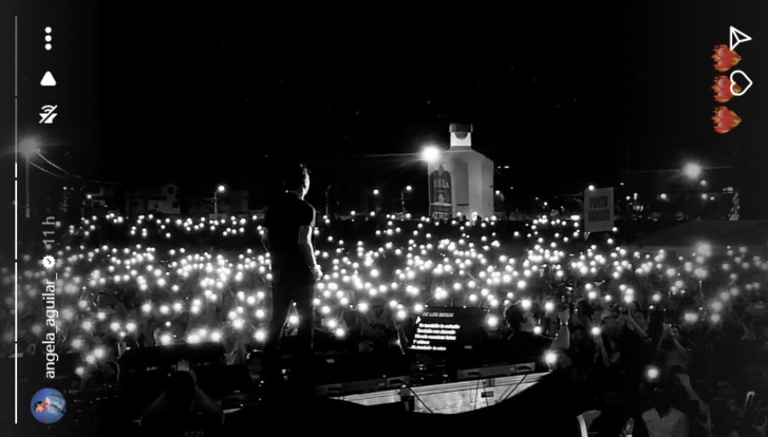 Ángela Aguilar oresume el concierto de Christian Nodal en Ecuador / Foto: Captura de pantalla