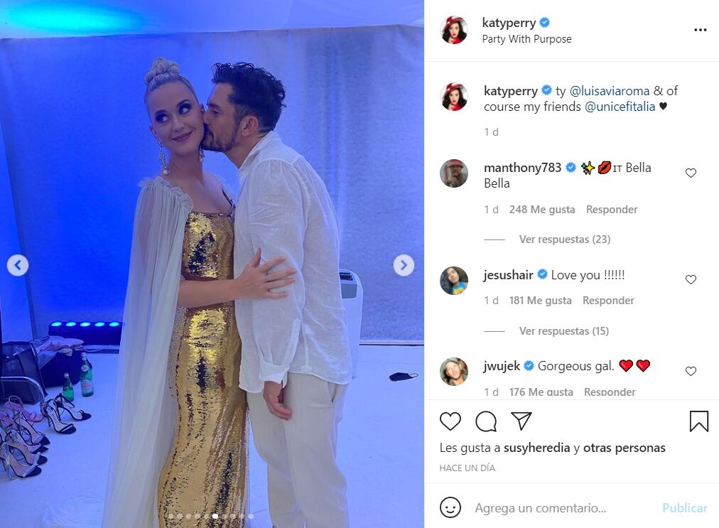 Katy Perry llega con su bebé a Italia y deslumbra con 2 looks en la gala de UNICEF