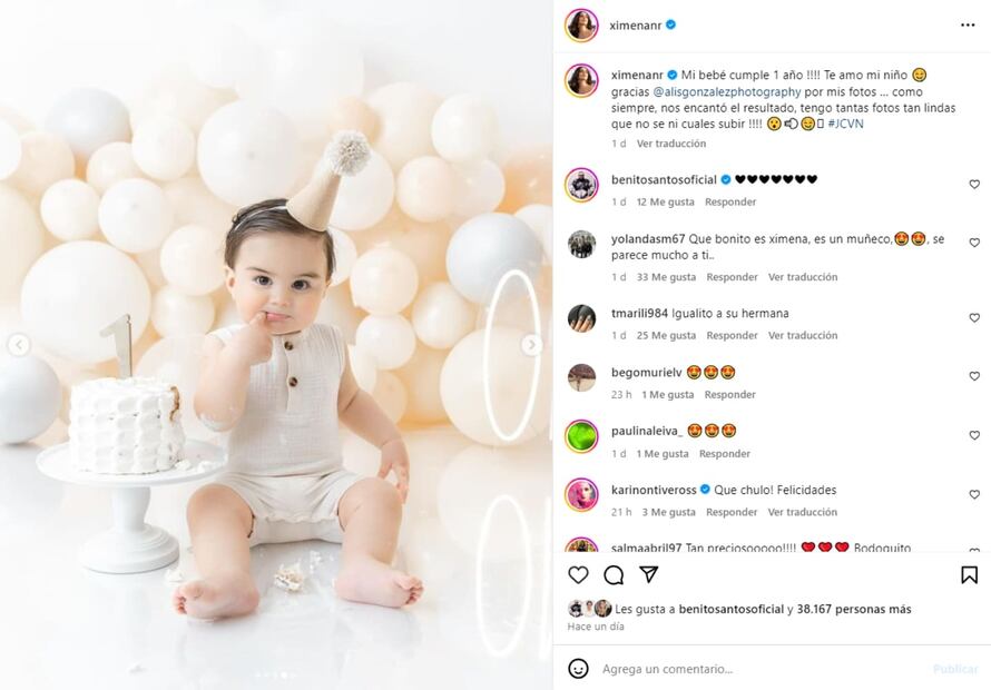 Juan Carlos Valladares y Ximena Navarrete celebran el primer cumpleaños de su hijo Juan Carlos / Instagram: @ximenanr