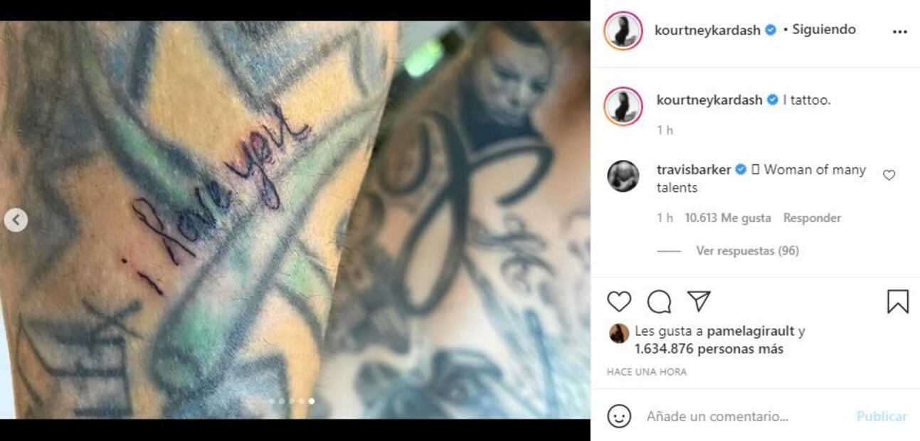 Kourtney Kardashian debuta como tatuadora y agrega OTRO dibujo a Travis Barker