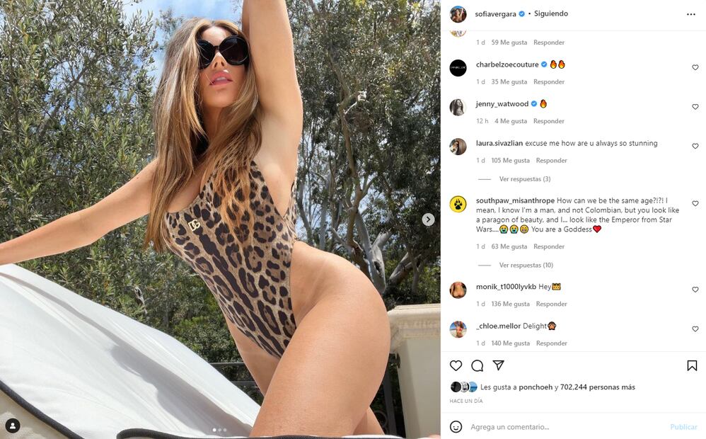 Sofía Vergara está lista para unos días de sol con un traje de baño Dolce & Gabbana en animal print