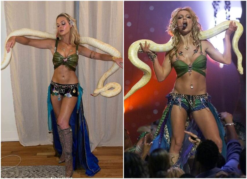 Elle Fanning posa sensual con top y una serpiente, como Britney Spears hace 20 años