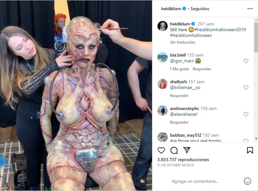 Heidi Klum y su disfraz de extraterrestre / Captura de pantalla