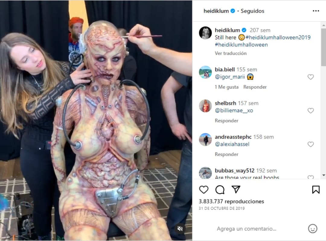 Heidi Klum y su disfraz de extraterrestre / Captura de pantalla