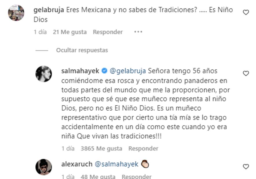 Así respondió Salma Hayek a las críticas por decirle 'muñeco' al Niño Dios de la rosca de reyes