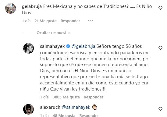 Así respondió Salma Hayek a las críticas por decirle 'muñeco' al Niño Dios de la rosca de reyes