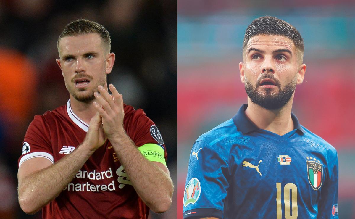 <p>
	Jordan Henderson y Lorenzo Insigne. (Fotos: EFE)</p>
