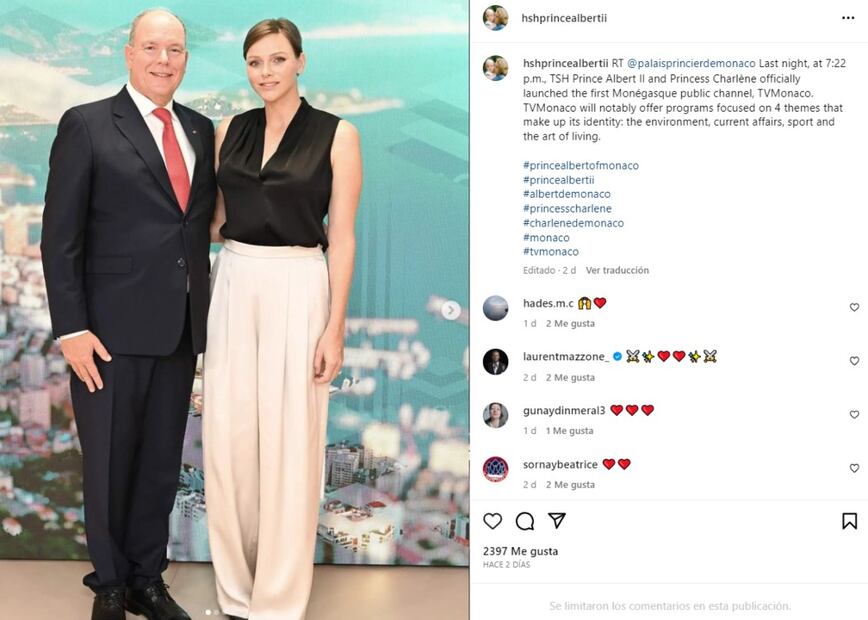 Charlene de Mónaco y el príncipe Alberto / Instagram