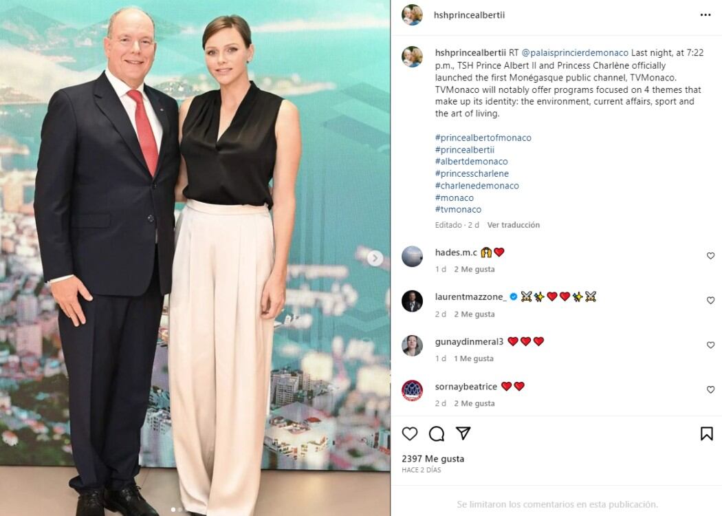Charlene de Mónaco y el príncipe Alberto / Instagram