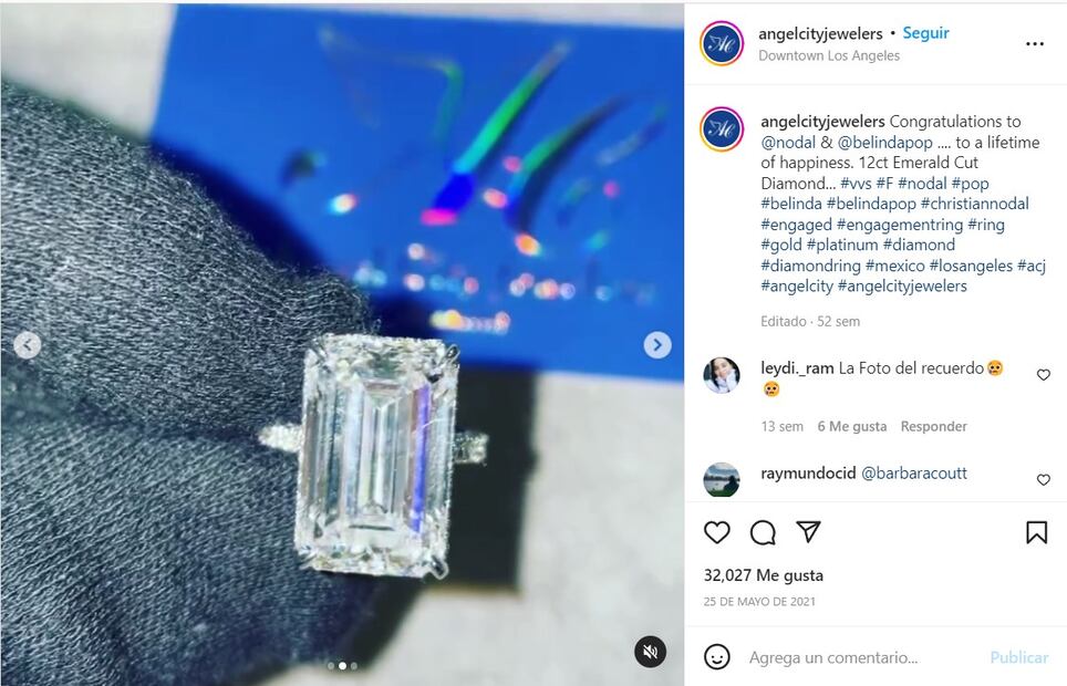 Belinda ¿presume otro anillo de Christian Nodal? Al parecer, sí