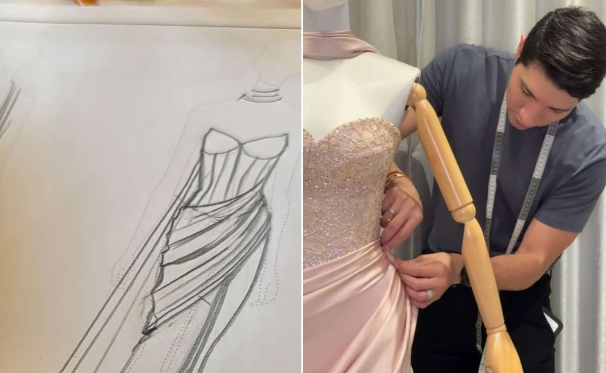 El oroceso de confección del vestido de Pau Capetillo / Foto: Instagram @paucapetillog