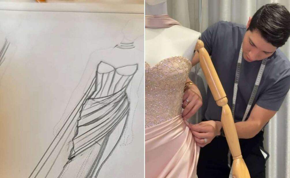 El oroceso de confección del vestido de Pau Capetillo / Foto: Instagram @paucapetillog
