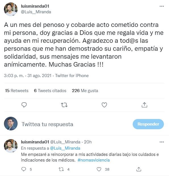 Reaparece Luis Miranda Barrera, hijo de Luis Miranda Nava