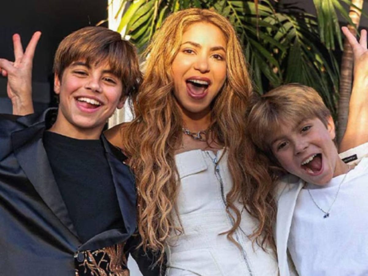 Shakira con sus Milan y Sasha, sus hijos con Piqué / Foto: Instagram