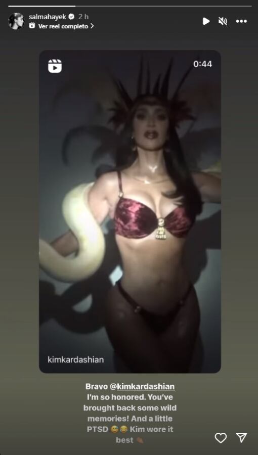 El mensaje de Salma Hayek a Kim Kardashian / Instagram