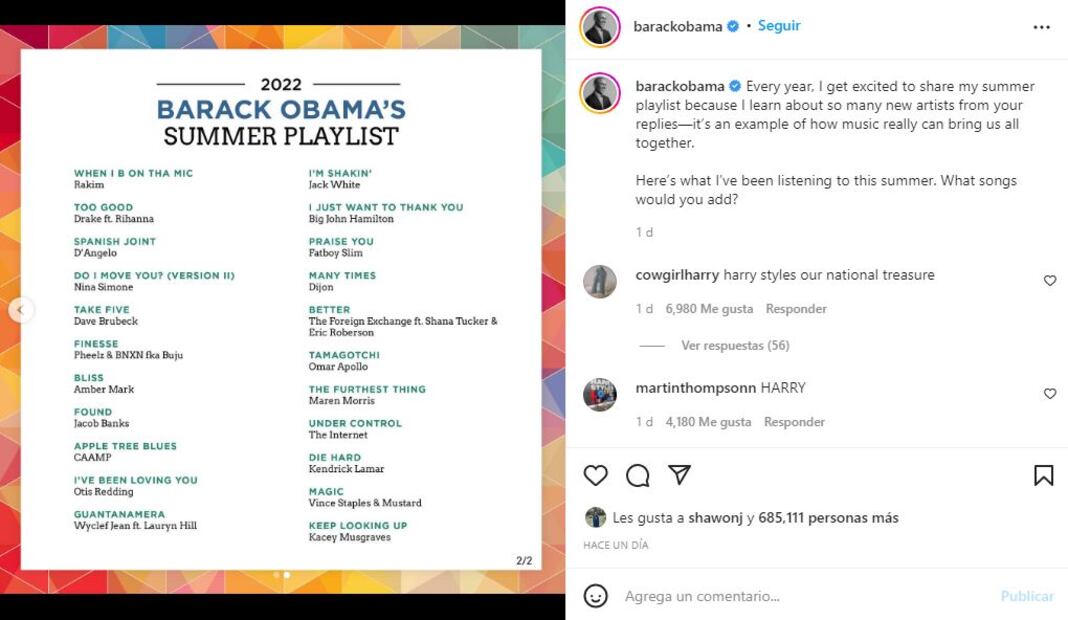 Barack Obama presume que “Saoko” de Rosalía forma parte de su playlist