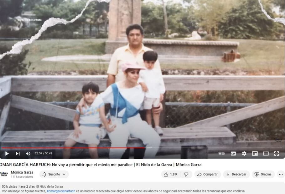 La foto familiar de Omar García Harfuch / Captura de pantalla - Youtube