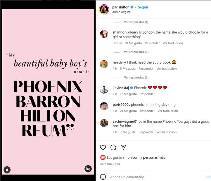 Paris Hilton revela el nombre de su bebé y su dulce significado