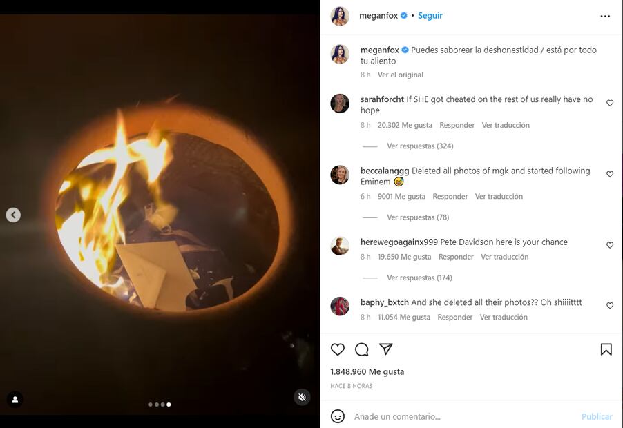 Megan Fox insinúa ruptura con Machine Gun Kelly y desactiva su cuenta de Instagram