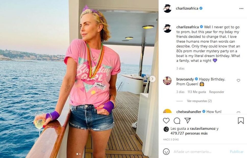 Charlize Theron celebra 46 años con una espectacular fiesta en yate