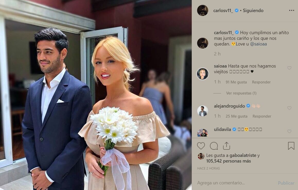 Carlos Vela y Saioa celebran otro año más de mucho amor
