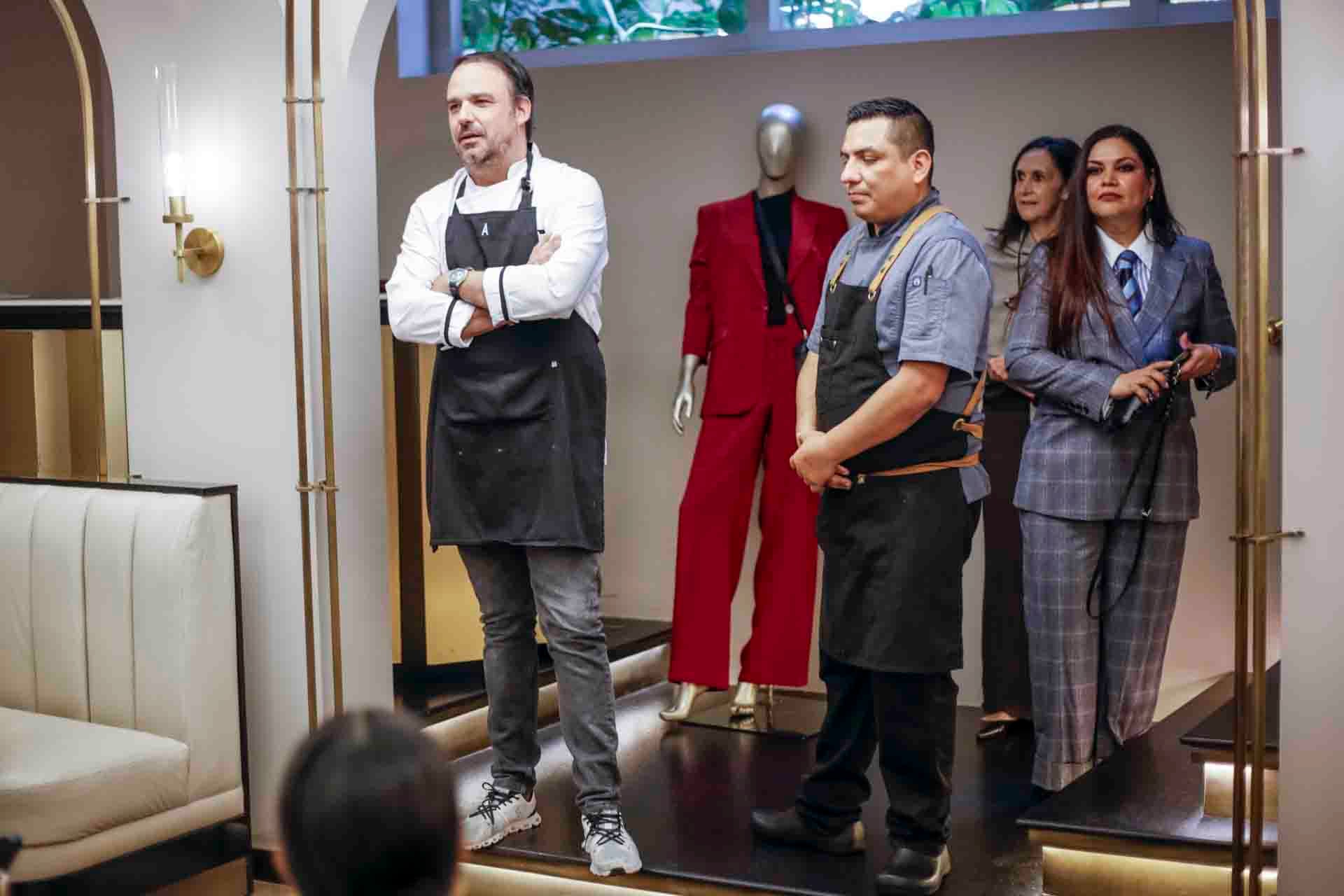 El chef de Amaral, Borja Ferrero y Carlos Camacho. (Foto: Esteban Torreblanca)